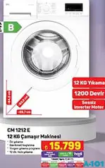 SEG CM 1212 E 12 KG ÇAMAŞIR MAKİNESİ SEG CM 1212 E 12 KG ÇAMAŞIR MAKİNESİ